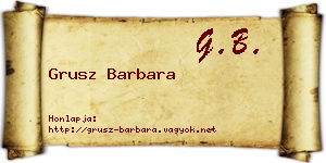 Grusz Barbara névjegykártya